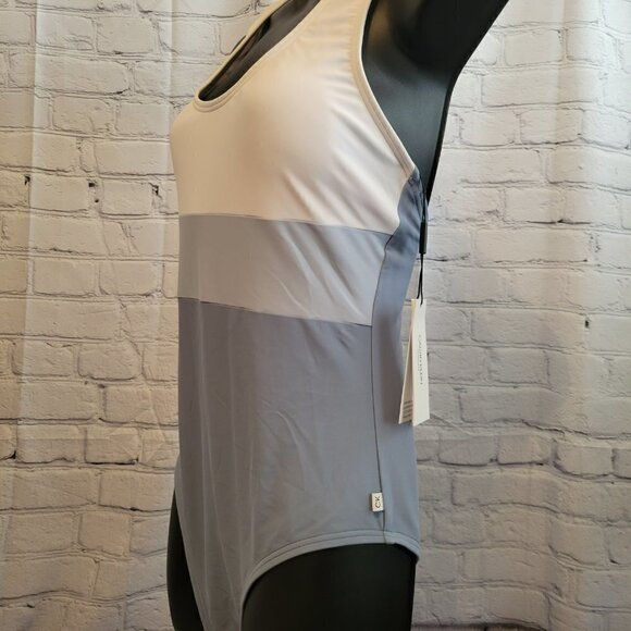 Calvin Klein Colorblocked Cross-Back One-Piece - Picture 2 of 4